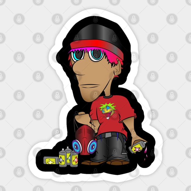 Tagger Graffiti Artist Cartoon Character Sticker by BunnyRags